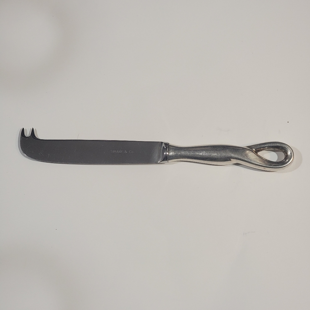 Tiffany & Co Peretti Sterling Silver Handle Padova Cheese Knife 1984 Vtg Italy